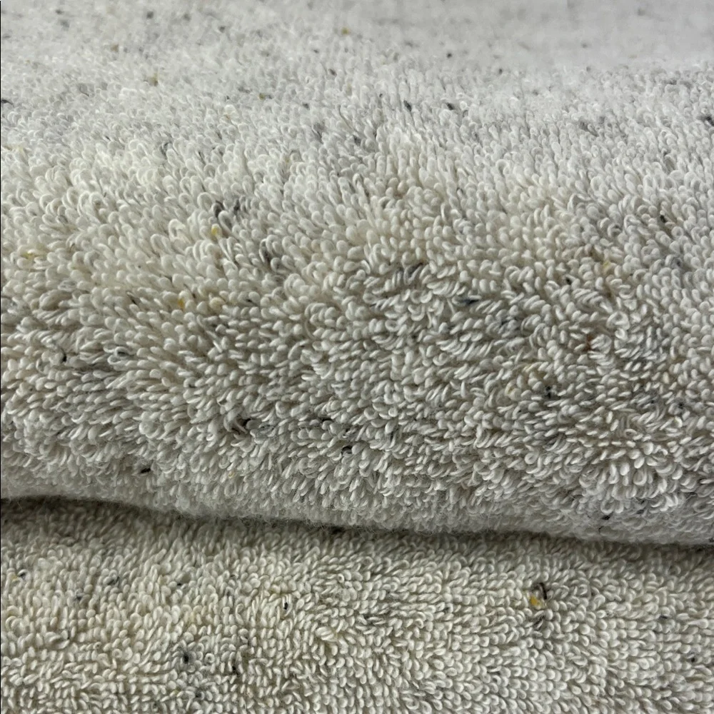 Pera Avenue Turkish Cotton Bath Towels Tan Black Speckles Plush Set of 2 NEW